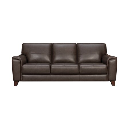 Armen Living Bergen 87" Espresso Genuine Leather Square Arm Sofa LCBE3ES